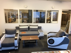 Bäddsoffa + 2st fåtöljer